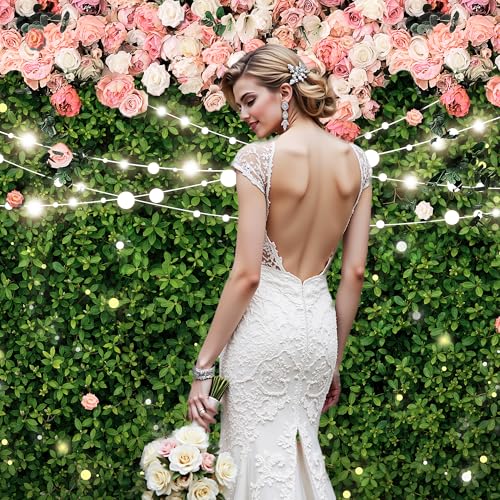 Riyidecor Pink Rose Green Leaves Backdrop Polyester Fabric Rustic Flower Floral Blossom Botanical Plant Spring Nature Wedding 8Wx6H Feet Women Girls Photography Background Birthday Photo Studio Shoot - color: A-Green, size: 8Wx6H