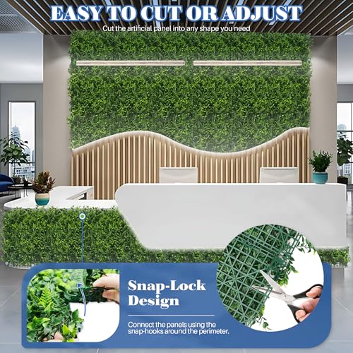 ECOOPTS 20"x20" Faux Ivy Privacy Fence Screen Artificial Boxwood Panels Topiary Hedge Plants for Indoor Outdoor Decoration, #9 Mixed Leaves, 6 Packs - color: #9 Mixed Leaves, size: 20"x20"