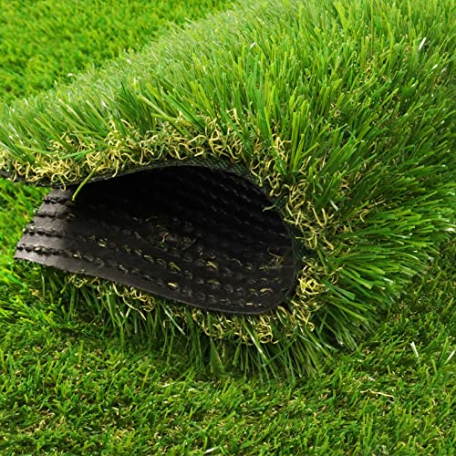 Heyroll Artificial Grass Thick Turf Rug 3 ft x 7 ft, 35MM Outdoor Indoor Fake Grass Mat, Astro Turf Lawn for Dogs Pets, Synthetic Grass Rug with Drainage Holes & Rubber Backing/Custom Size - size: 3FTx7FT