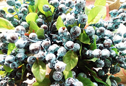 Mistari 10 Pack Artificial Flowers California Faux Blueberries Artificial Stems for Decorating Blueberry Picks Fruit Fake Silk Flowers Home Decorative Party Wedding (Blue) - size: 10 Pack