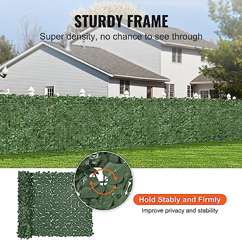 VEVOR Artificial Ivy Privacy Fence Screen, 59 x 98 in Faux Ivy Vine Leaf Hedges Fence, Greenery Privacy Fence with Strengthened Joint, Green Wall Decoration for Outdoor Garden, Yard, Balcony - color: Ivy, size: 59 x 98 inch