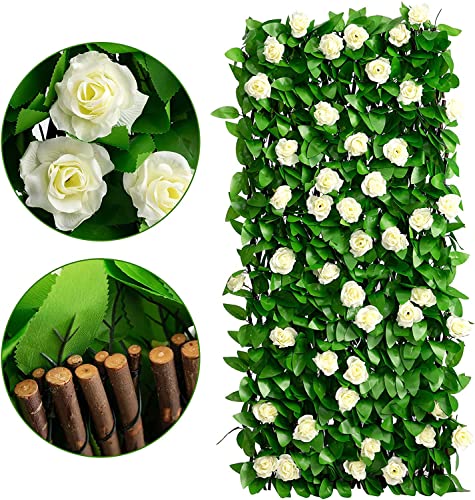 DOEWORKS Expandable Fence Privacy Screen for Balcony Patio Outdoor, 1PC Faux Ivy Fencing Panel for Backdrop Garden Backyard Home Decorations