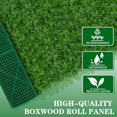 Grooy 60"x140"(58 SQFT) Artificial Hedge Grass Wall Roll Panels, Green Wall Panels, Plant Wall, Greenery Wall Backdrop, UV Protected Privacy Fence Screen for Outdoor Indoor Wedding Décor - color: Fern, size: 60''x140''