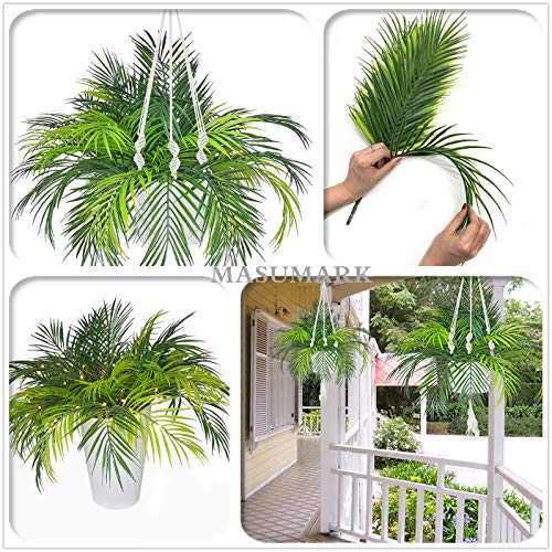 Artificial Plants, MASUMARK SM Fake Greenery Plastic Palm Tree Shrubs Bushes Grass Home Garden Kitchen Room House Outdoor Window Box Indoor UV Resistant Wedding DIY Decor Christmas Decoration - 1 Pack - color: Palm Tree/ 1 Pack