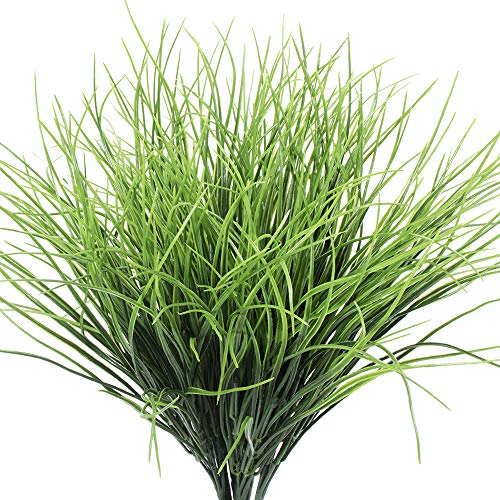DVGUN Artificial 4 Count Pack of 4 - Artificial Plastic Outdoor UV Resistant Faux Garden Resistant Wheat Grass Greenery for House Plants Bushes Shrubs Indoor Decor - color: Pack of 4