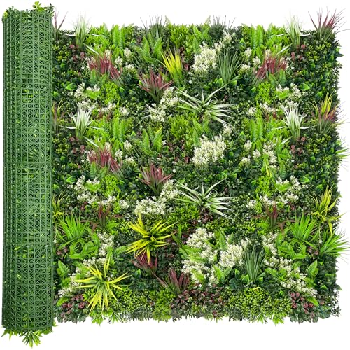 ODTORY Artificial Plant Wall Panels: 60"×120" UV-Anti Faux Grass Wall Backdrop Boxwood Ivy Fence Privacy Screen Fake Greenery Leaf Hedge for Outdoor,Indoor,Garden,Backyard and Home Decor - size: 60"x120" 1P