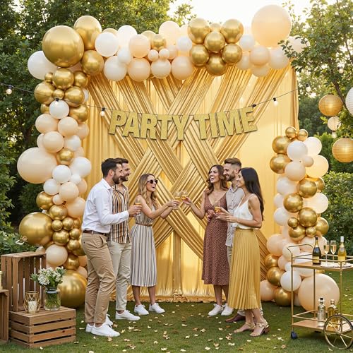 20ft x 10ft Gold Sequin Backdrop Curtain for Parties, Wrinkle Free Thick Glitter Photo Backdrop Drapes 4 Panels 5x10FT Back Drop Cloth Shiny Fabric for Wedding Birthday Photography Background - color: Gold, size: 5'W×10'H _4 Panels