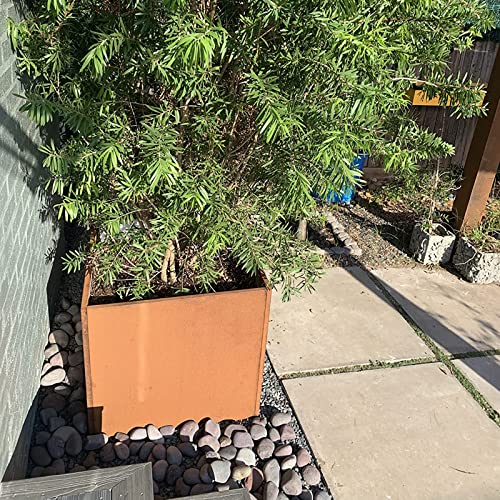Corten Steel Planter Metal Square Planter 28 Inch Corten Planter Box Tall Cube Rustic Steel Planters for Outdoor Commercial Residential Garden Patio and Backyard - color: Rust, size: 28" L x 28" W x 28" H