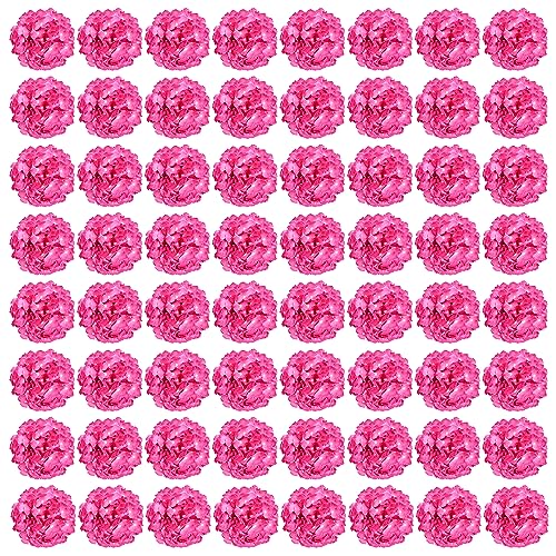 Auihiay 64pcs Hydrangea Artificial Flowers, Rose Red Artificial Hydrangea Flowers, Silk Hydrangea Heads with Stems for Garden, Home Party Baby Shower DIY Wedding Centerpiece (Rose Red) - color: Rose Red