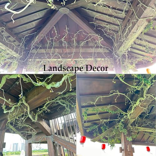118 inch Small Green Artificial Tree Branches Grapevine Garland Ivy Willow Vines Plants Fake Cherry Blossom Tree Trunk Twigs for Wall Hanging Forest Room Home Wedding New Year Decoration - size: Small