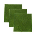 3Pcs Fake Grass Mat,Artificial Grass for DIY Crafts, Miniature Garden and Diorama Decoration(6x6 Inches)