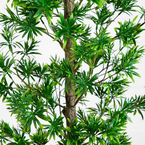 Nearly Natural 4ft UV Artificial Podocarpus Tree Indoor/Outdoor Greenery - Premium Materials, Low Maintenance, Modern Style