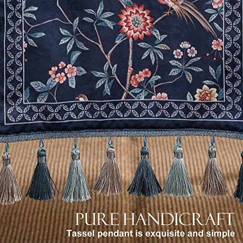 patdrea Vintage Chinoiserie Floral Table Runner Farmhouse for Home Kitchen Dining Decor Parties Family Dinners 12"*87" - color: Lanruoting, size: 12"*87"