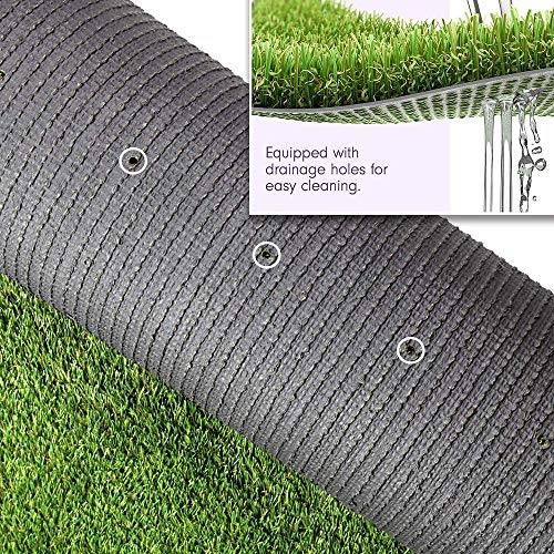 Fas Home Artificial Grass Turf 1.38" Custom Sizes, Fake Grass Indoor Outdoor Rug Synthetic Lawn Carpet,Faux Grass Landscape for Décor,Astroturf for Dogs with Drain Holes (3FTx6FT) - color: 3ft, size: 3FTx6FT