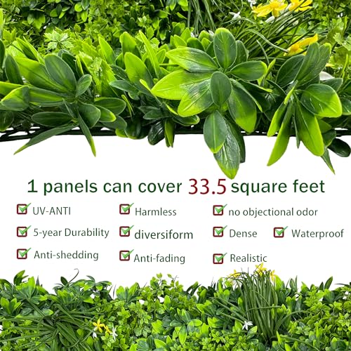 ODTORY Artificial Plant Wall Roll: 40X120 in (33.5 sqft) UV-Anti Ivy Privacy Fence Screen Faux Greenery Panels Backdrop Boxwood Ivy Vine Leaf Hedge Fence for Indoor Outdoor Green Decor - size: 40 in x 120 in- Vine Leaf 2