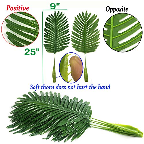 DVGUN 5 Pack Palm Artificial Plants Leaf for Home Kitchen Party Flowers Arrangement Wedding Decorations,Faux Large Tropical Palm Leaves Imitation Ferns