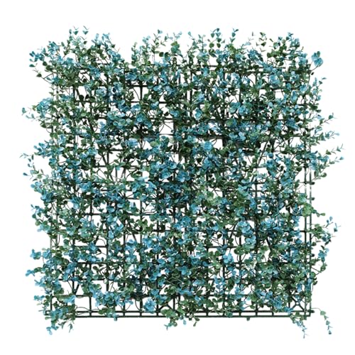Patio Paradise Artificial Greenery Grass Wall Panels, 20"x20" (6pc) Faux Grass Boxwood Backdrop Fake Ivy Privacy Screen Green Hedge for Indoor Outdoor Décor, Blue Buxus - color: Blue Buxus, size: 20"x20"