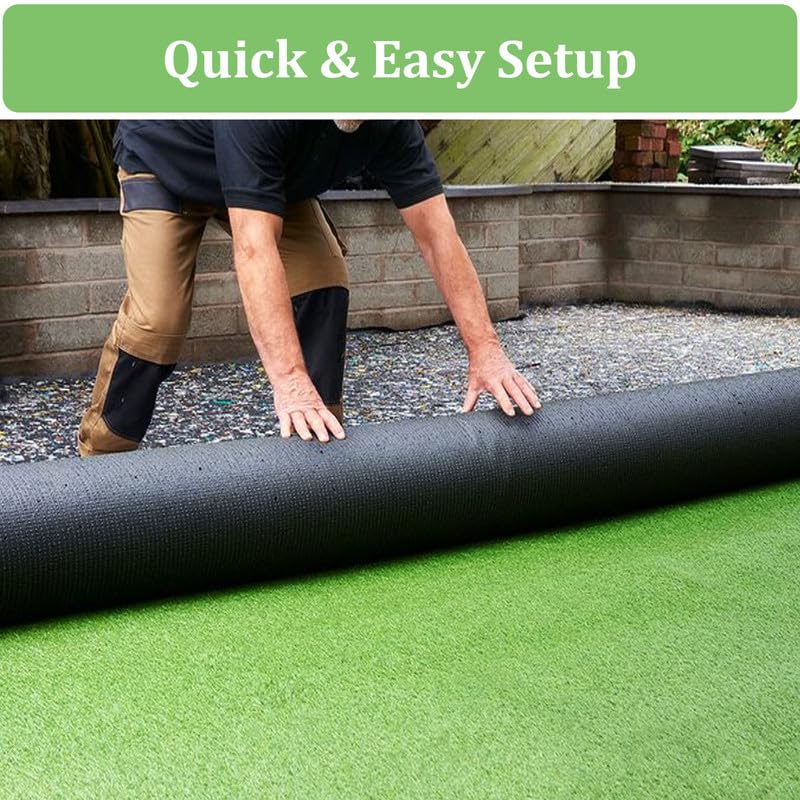 Artificial Grass Rug 1FT x 10FT, 0.8" Thick High Density Fake Turf with Drainage Holes, Realistic Synthetic Grass Mat for Dogs, Patio, Backyard, Balcony, Indoor Outdoor Lawn Carpet - size: 1FT x 10FT
