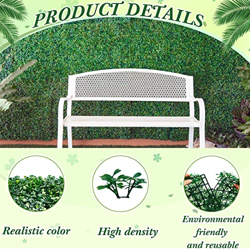 Crowye 48 Pcs 10 x 10 Inch Grass Wall Panel, Artificial Boxwood Wall Panels, Privacy Screen Greenery Backdrop UV Protected Topiary Hedge Plant for Outdoor Indoor Garden Fence Backyard Decor - size: 10 x 10 Inch
