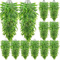 Hoteam 12 Pcs Artificial Hanging Plants 32 Inch Fake Ivy Vines with Fake Leaves Patio Artificial Plants Greenery for Living Room Indoor Outdoor Wall, No Basket (Bamboo Leaf) - color: Bamboo Leaf