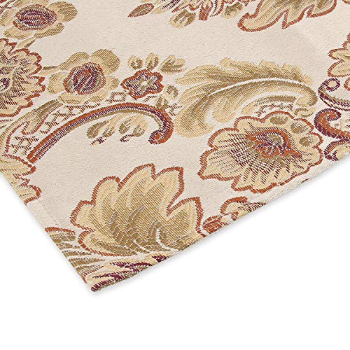 kilofly 6pc Elegant Floral Brocade Jacquard Table Placemats (11.8 x 15.7 in) - color: Khaki, size: 11.8*15.7 inch
