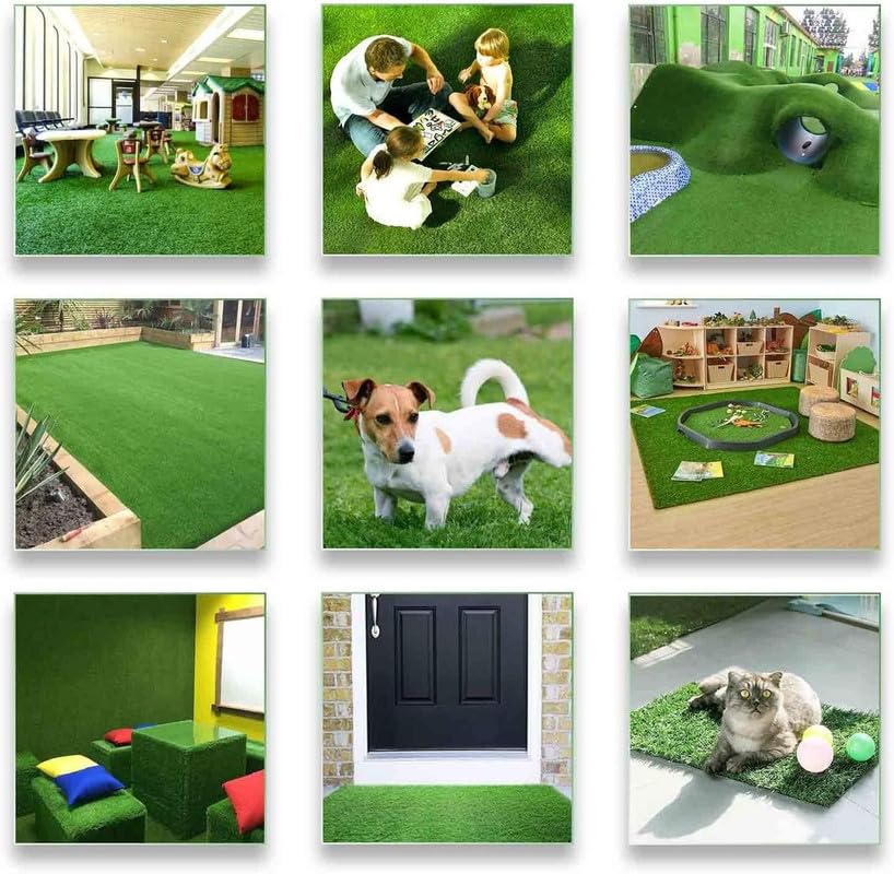 Petgrow 4FTx7FT Artificial Realistic & Thick Fake Mat for Outdoor Garden Landscape Pet Pad Dog Synthetic Grass Rug Turf - size: 4 FT x7 FT(28 Square FT)