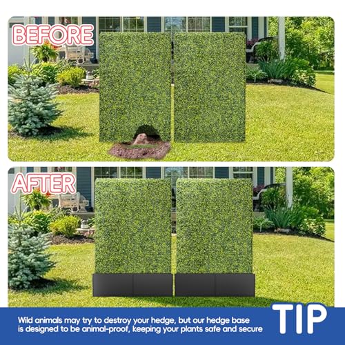 Bynbbur 30" Lx9 Hx30 D Aluminum Base Black for Artificial Boxwood Panel Hedge Wall Grass Backdrop Use, Outdoor Planters Garden Raised, Metal Planter Box - color: Black Base, size: 30"Lx9"Hx30"D