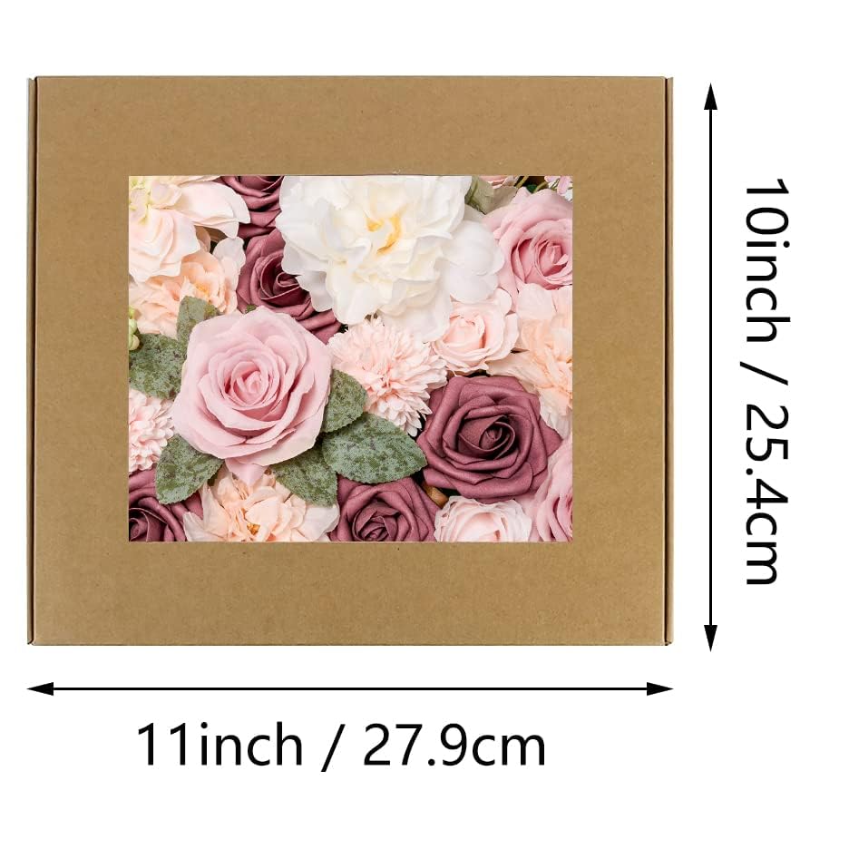 Artificial Flowers Combo Box Set Artificial Flowers Combo Silk Mix Fake Flowers with Stem for DIY Wedding Arch Bridal Bouquets Baby Shower Centerpieces Party Wall Home Decorations - color: Purple&white