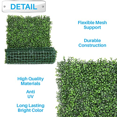 Patio Paradise Artificial Greenery Grass Wall Panels, 20"x20" (6pc) Faux Grass Boxwood Backdrop Fake Ivy Privacy Screen Green Hedge for Indoor Outdoor Décor, Boxwood Single Panel - color: Boxwood Single Panel, size: 20"x20"