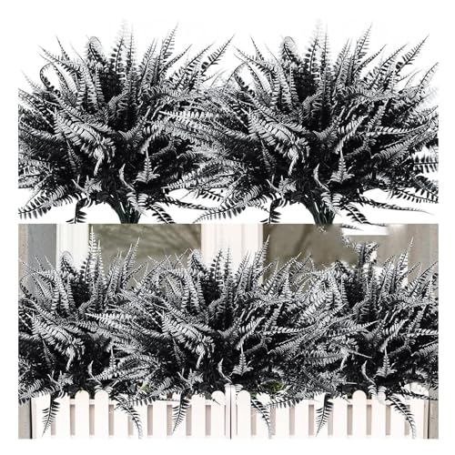 UV Resistant Lifelike Artificial Boston Fern - 2024 New Faux Boston Ferns Outdoor Planter Large, Realistic Fake Feen Hanging Silk Fern Stems Indoor Basket Plant Urn Fillers Front Porch (2, White) - color: White