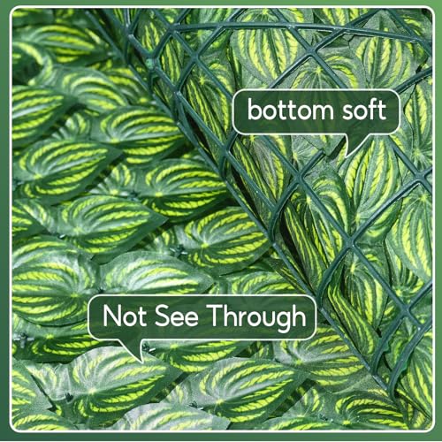 Artificial Ivy Privacy Fence Screen, 120x60 inch Artificial Hedge Grass Wall, Faux Ivy Fence Privacy Screen, Decoration for Patio, Balcony, Garden, Color Printing Watermelon Leaves - color: Color printing watermelon leaves, size: 120x60 inch