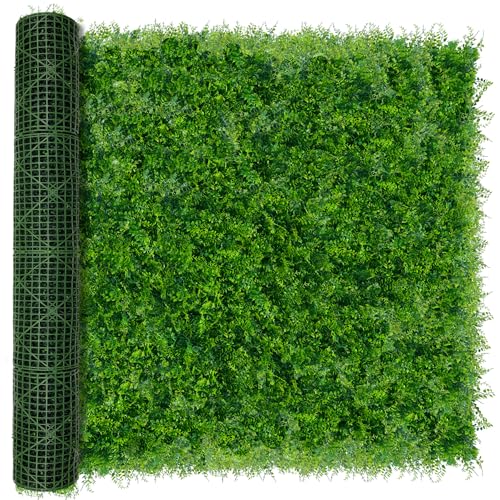 Greenery Faux Grass Wall Backdrop 72"x128" (64 SQFT) UV-Anti Artificial Green Boxwood Panel for Patio Balcony Privacy & Ivy Fence Covering Privacy, Garden, Backyard Wall Backdrop Decor - color: 3D Style 1, size: 72"x128"