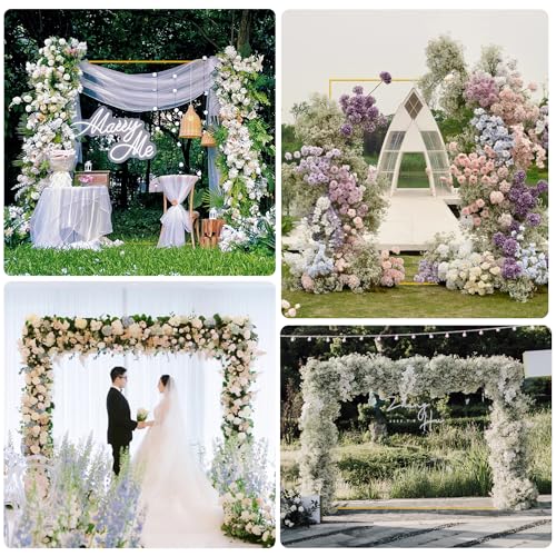 Wokceer Wedding Arch Backdrop Stand Square 7.2 x 7.2 FT Wedding Arches for Ceremony Metal Balloon Arch Frame for Wedding Birthday Party Garden Arbor Anniversary Event Decor - color: Gold, size: 7.2FT x 7.2FT