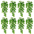 Daifunli 8 Pcs Artificial Hanging Plants Fake Hanging Ferns Plastic Fake Plant for Wall Room Garden Garland Indoor Outdoor Decor No Basket (Monstera Vines) - style: Monstera Vines
