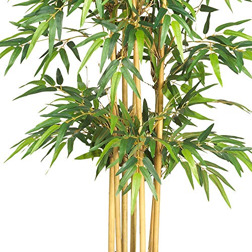 Nearly Natural 64in Bamboo Tree, Fake Bamboo Plants with 7 Natural Trunks, 5.3ft Tall Faux Plants for Indoor Home Decor with 1040 Realistic Fake Leaves