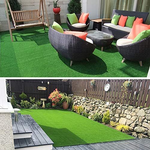 Artificial Grass Turf Lawn-1 x 24 Feet, 0.7" Indoor Outdoor Garden Lawn Landscape Synthetic Grass Mat Fake Grass Rug - size: 1 x 24 Feet