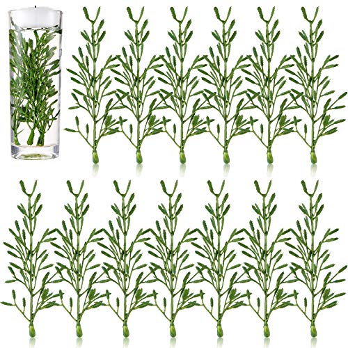 WILLBOND 50 Pcs Faux Flowers for Floating Candles Floating Flowers Vase Fillers for Centerpieces Mini Flower Filler Filling in Cylinder for Wedding Centerpiece Party Decor (Green) - color: Green