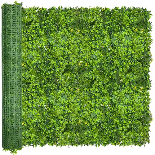 ODTORY Artificial Plant Wall Roll: 72 X144 in (72 sqft) UV-Anti Ivy Privacy Fence Screen Faux Greenery Panels Backdrop Boxwood Ivy Vine Leaf Hedge Fence for Indoor Outdoor Green Decor - size: 6 ft x 12 ft- Boxwood 1