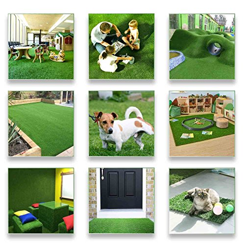 Petgrow Artificial Realistic & Thick Fake Mat for Outdoor Garden Landscape Pet Pad Dog Synthetic Grass Rug Turf (7FTX20FT(140 Square FT) - size: 7FTX20FT(140 Square FT）
