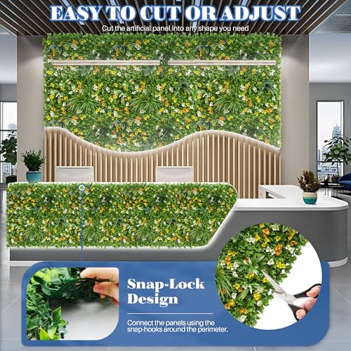 ECOOPTS 40"x40" Faux Ivy Privacy Fence Screen Artificial Boxwood Panels Topiary Hedge Plants for Indoor Outdoor Decoration, #6 Mixed Leave, 1 Pack - color: 40"x40" #6 Mixed Leave, size: 40"x40"