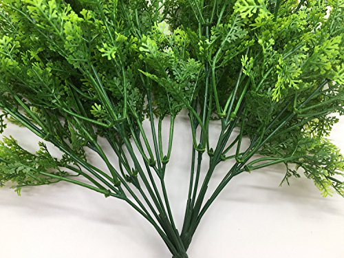 CATTREE Artificial Shrubs Bushes, Plastic Fern Leaves Simulation Faux Grass Realistic Fake Plants Wedding Indoor Outdoor Home Garden Verandah Kitchen Table Centerpieces Arrangements Decoration 4 pcs - color: Fern Grass-4 Pcs