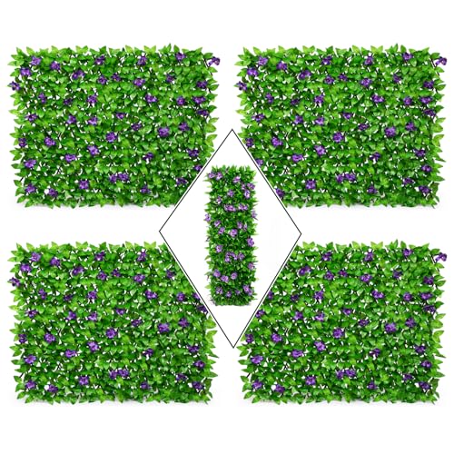 DOEWORKS Expandable Fence Privacy Screen for Balcony Patio Outdoor, 4PCS Faux Ivy Fencing Panel for Backdrop Garden Backyard Home Decorations - size: 16*45 Inch * 4 PC