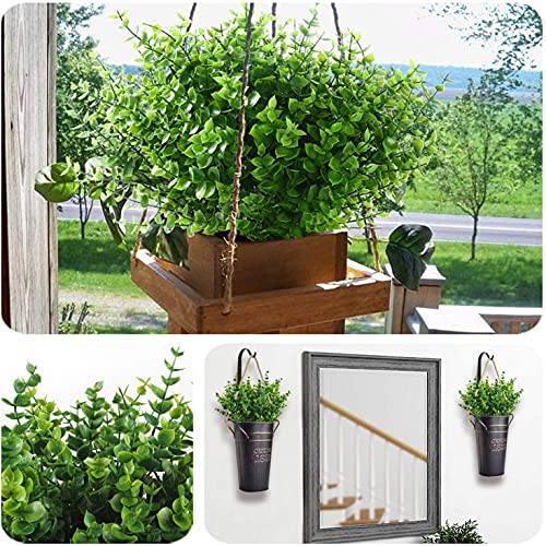 CATTREE Artificial Shrubs Bushes, Plastic Eucalyptus Leaves Fake Green Plants Wedding Indoor Outdoor Home Garden Verandah Kitchen Office Table Centerpieces Arrangements Christmas Decoration 5 pcs - color: Eucalyptus Grass 5pcs