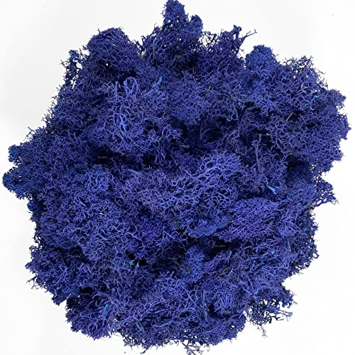 Moss Preserved Moss Natural Fresh Green Moss for Craft Arts Floral Project Wall Decor Table Decor Wedding Centerpieces Garden Artificial Terrariums Decoration - Dark Blue 3.5OZ - color: Darkblue, size: 3.5oz