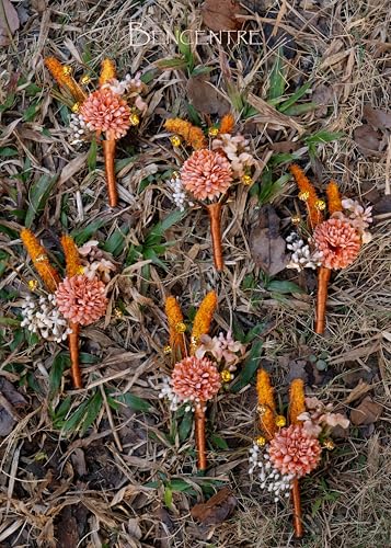 Burnt Orange Boutonniere for Men,Prom boutonnieres,Groom and Groomsmen Boutonniere for Wedding Ceremony Anniversary, French Country Wedding Themes (Set of 6) - color: Burnt Orange 2026, size: set of 6