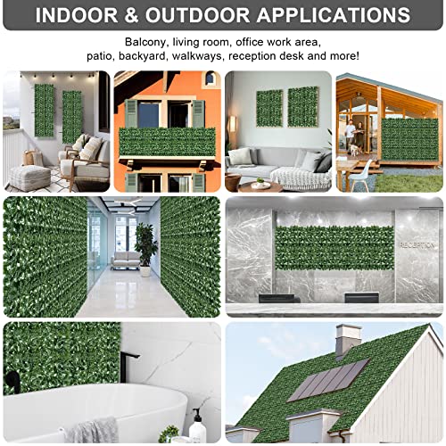 Artificial Ivy Privacy Fence Screen 99x59.5in Faux Greenery Privacy Fence Backdrop Ivy Vine Leaf Hedges Fence with Bag for Indoor Outdoor Garden
