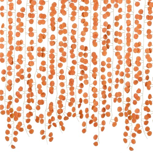 DearHouse 86 Feet 12 Strands Artificial Eucalyptus Leaf Plants Fall Garland Vine Hanging Eucalyptus Garland Thanksgiving Decor for Home Kitchen Wedding Wall Decor - size: 12pcs Fall Eucalyptus Vine