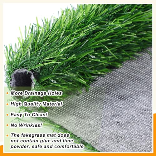 Kigley 4 Pcs Artificial Grass Guinea Pig Pee Pads Reusable 18 x 14 Inch Rabbit Grass Mat Washable Turf Fake Grass Replacement Pad for Potty Training Bunnies Chinchillas Puppies Small Pets