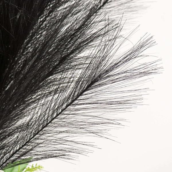 Tableclothsfactory 3 Stems | 44" Black Artificial Pampas Grass Plant Sprays, Faux Branches Vase Flower Arrangement - color: Black