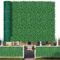 Yangrass Boxwood Roll Panels with Flowers, 71"x126" (62 sqft) Artificial Ivy Privacy Fence Screen, UV-Anti Faux Boxwood Roll Grass Wall Panels for Patio Garden Balcony Decor - size: 71x126inches